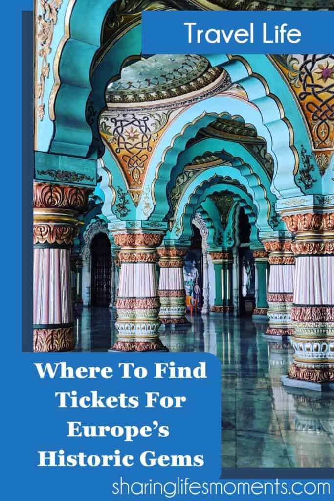 Travel architecture with vibrant colors and ornate details capturing Europe's historic gems.