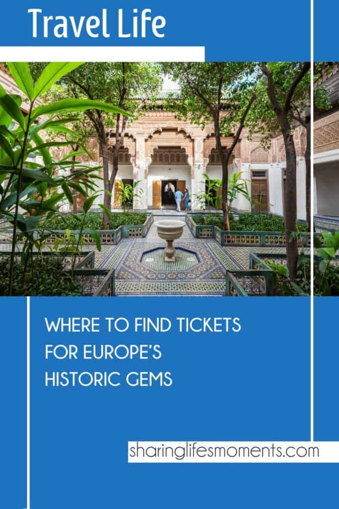 Travel life courtyard with lush greenery and traditional architecture for European travel adventures.